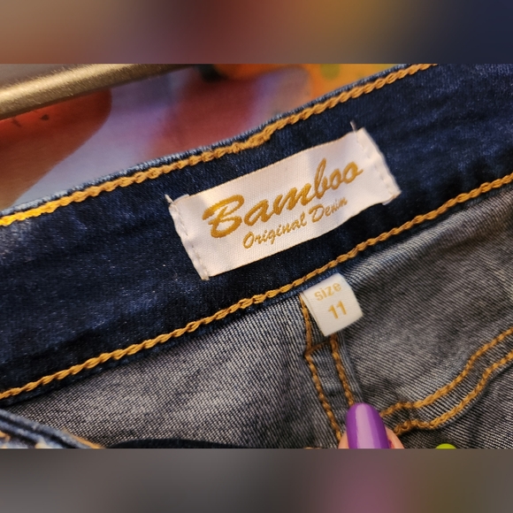 BAMBOO Women's Dark Blue Denim Jeans - Picture 1 of 4